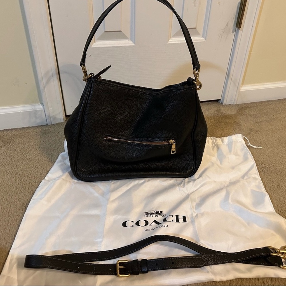 Coach Black Leather Hobo Bag